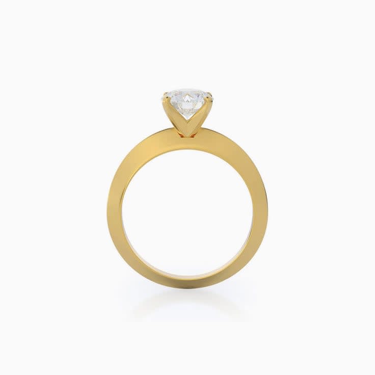 Sleek Edged Lab Diamond Engagement Ring