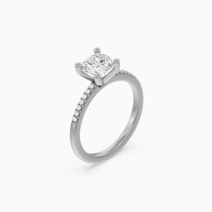 Half Eternity Lab Diamond Engagement Ring