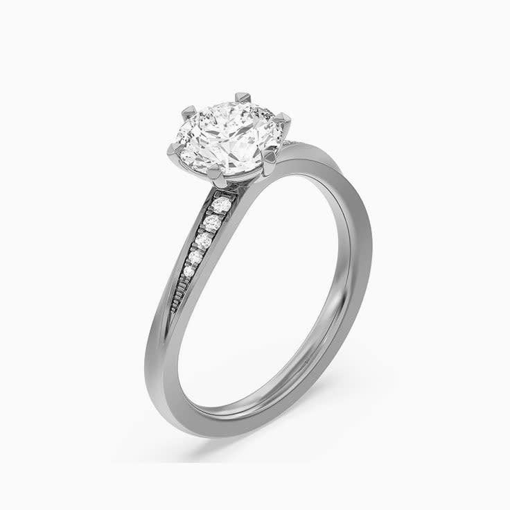 Curved Lab Grown Diamond Engagement Ring