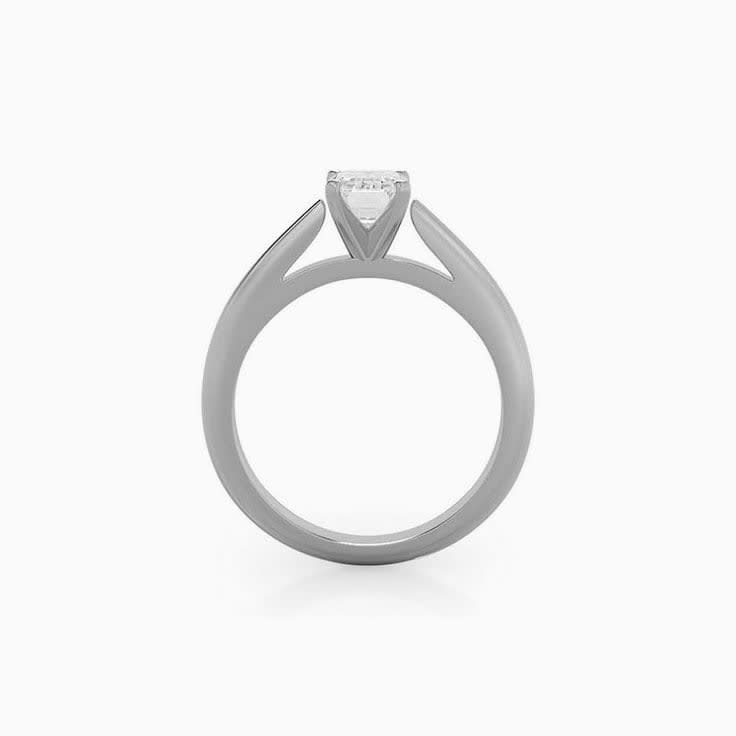 Lab Diamond Emerald Shaped Engagement Ring