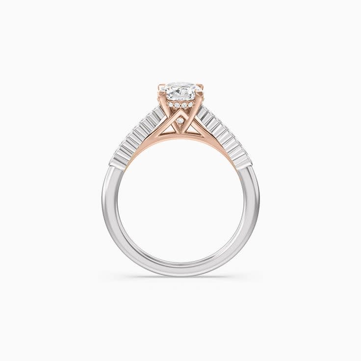 Cathedral Oval Lab Diamond Engagement Ring