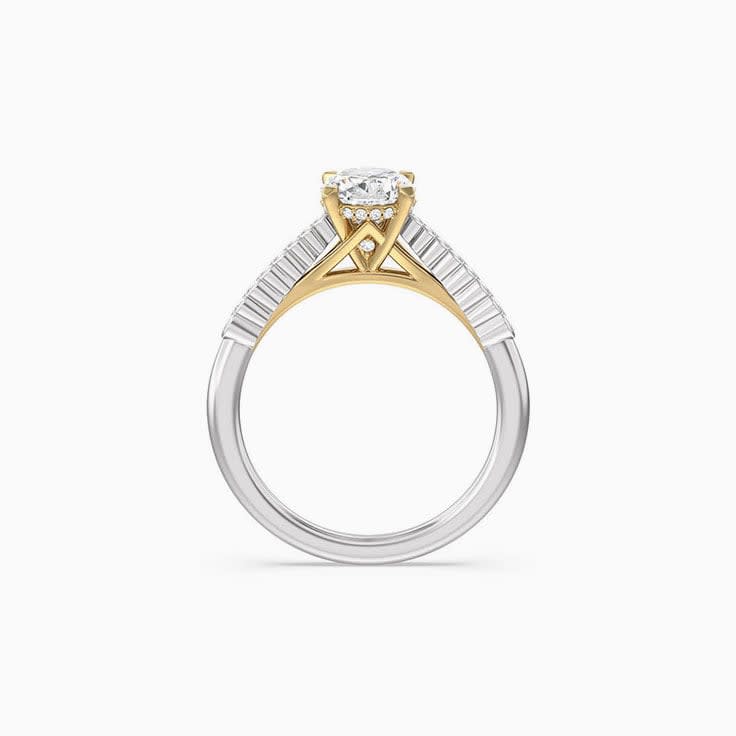 Cathedral Oval Lab Diamond Engagement Ring
