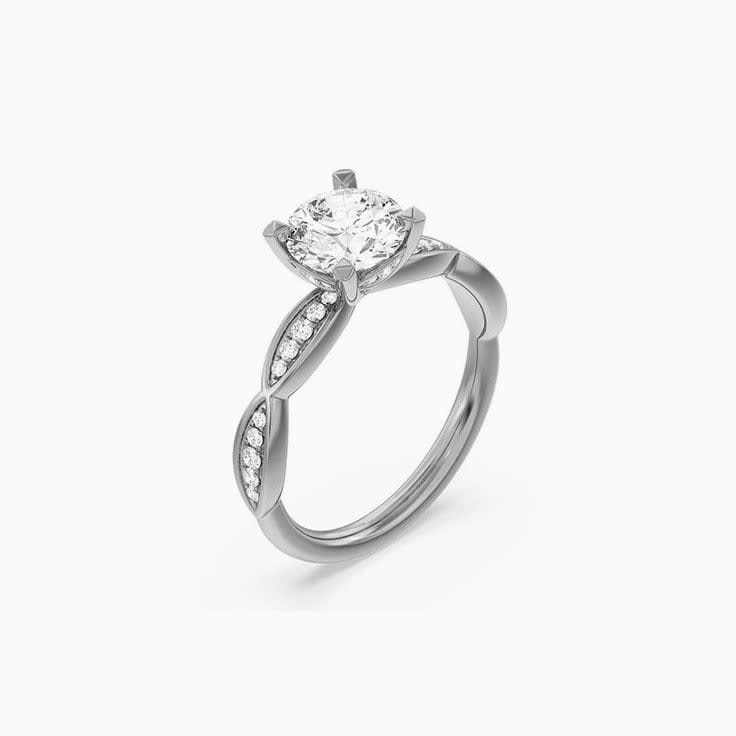 Round Hidden Halo Lab Grown Diamond Engagement Ring