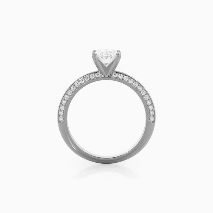 Lab Double Paved Diamond Engagement Ring