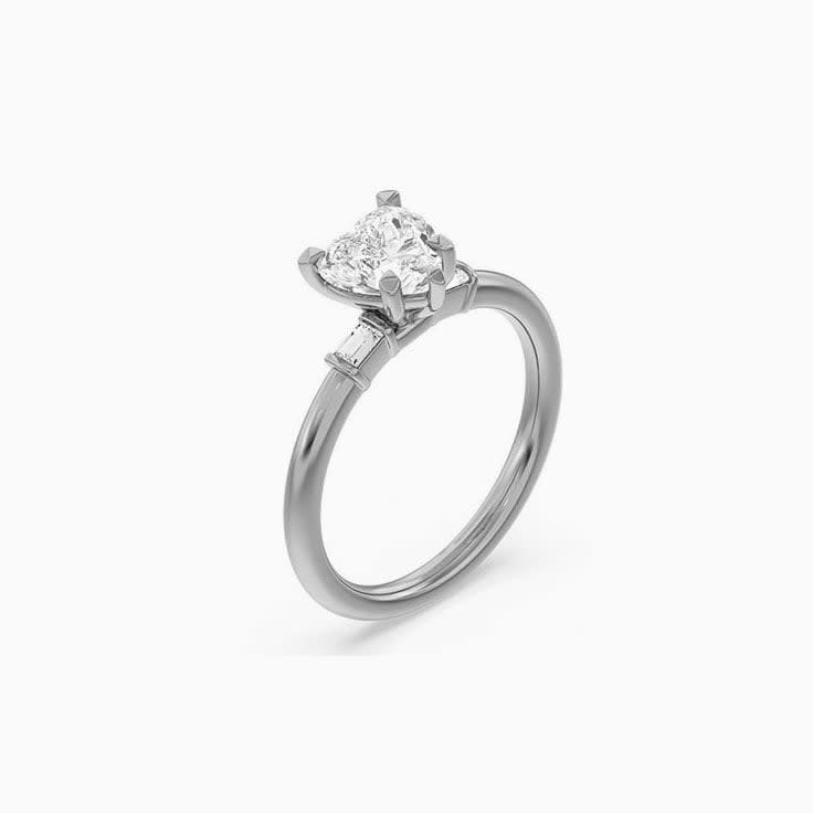 Lab Diamond Heart Cut Engagement Ring