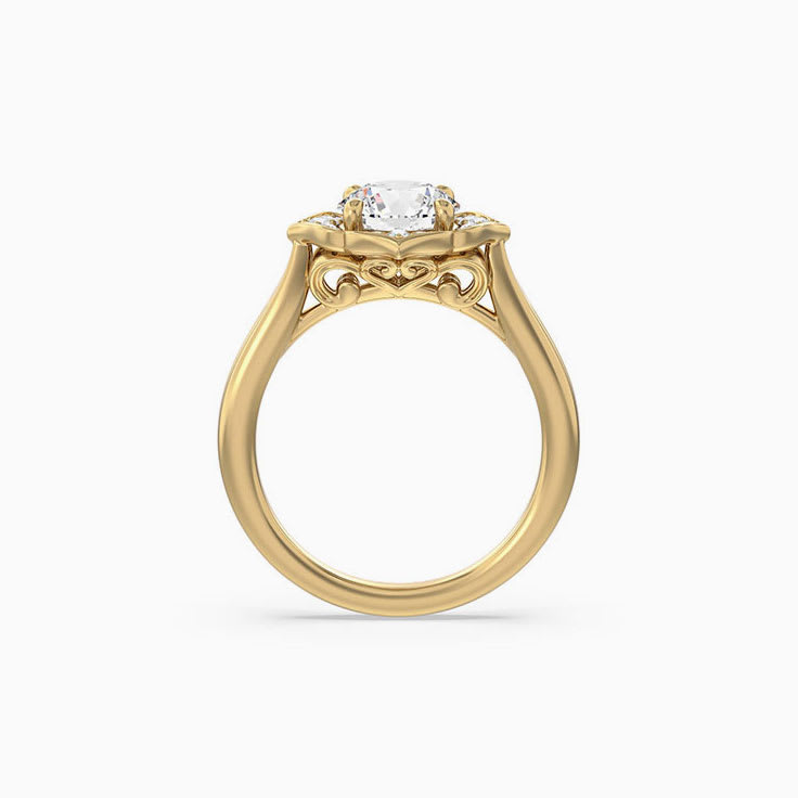 Lab Grown Posy Shape Diamond Engagement Ring
