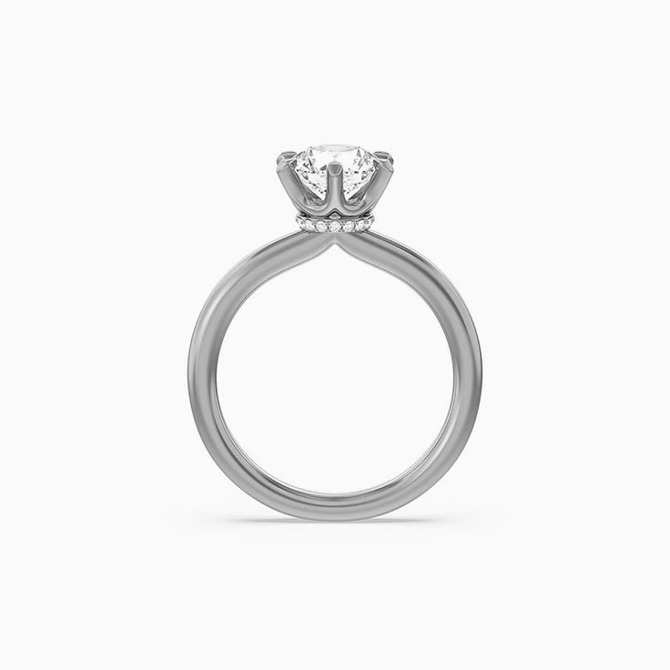 Claw set Halo Lab Diamond Engagement Ring