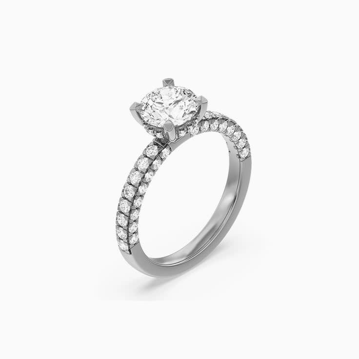 Hidden Accent Lab Diamond Engagement Ring
