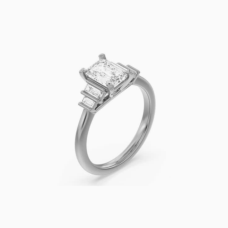 Emerald Lab Diamonds Engagement Ring