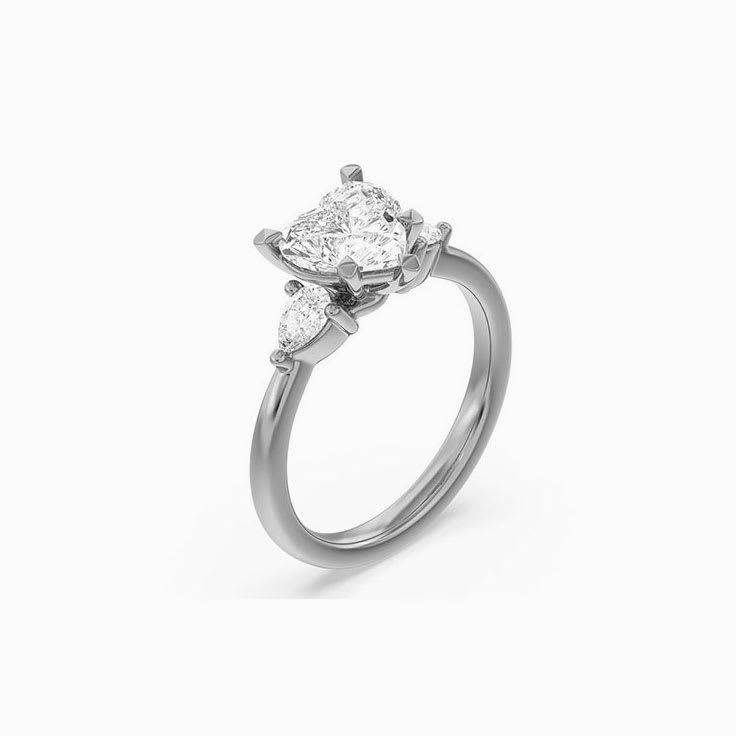 Heart And Pear Lab Diamond Engagement Ring