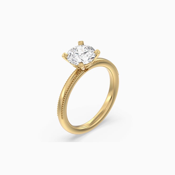 Claw Set Round Lab Diamond Engagement Ring