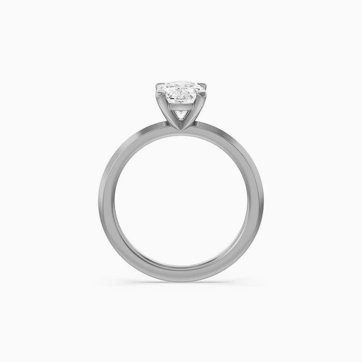 Oval Lab Diamond Knife Edge Engagement Ring