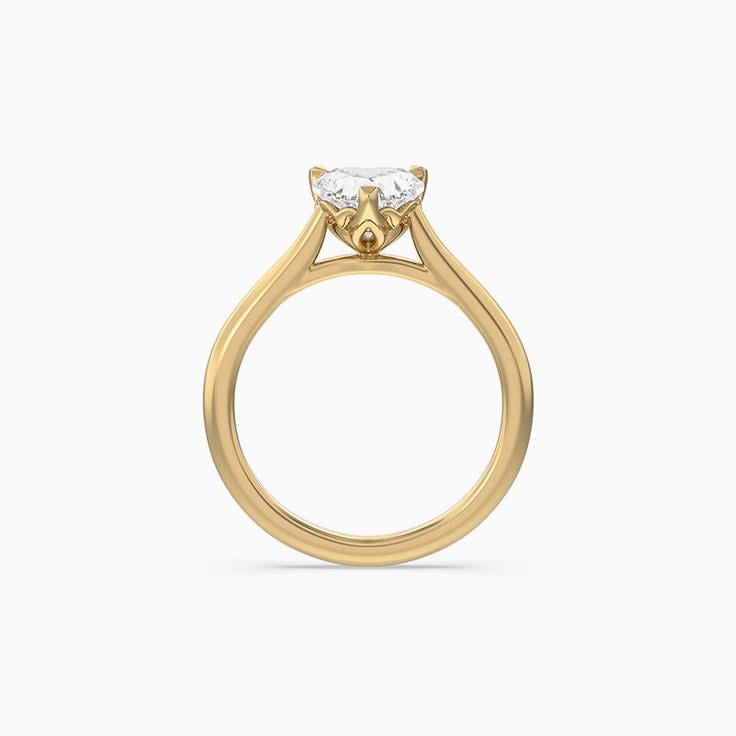 Heart Lab Grown Solitaire Diamond Engagement Ring