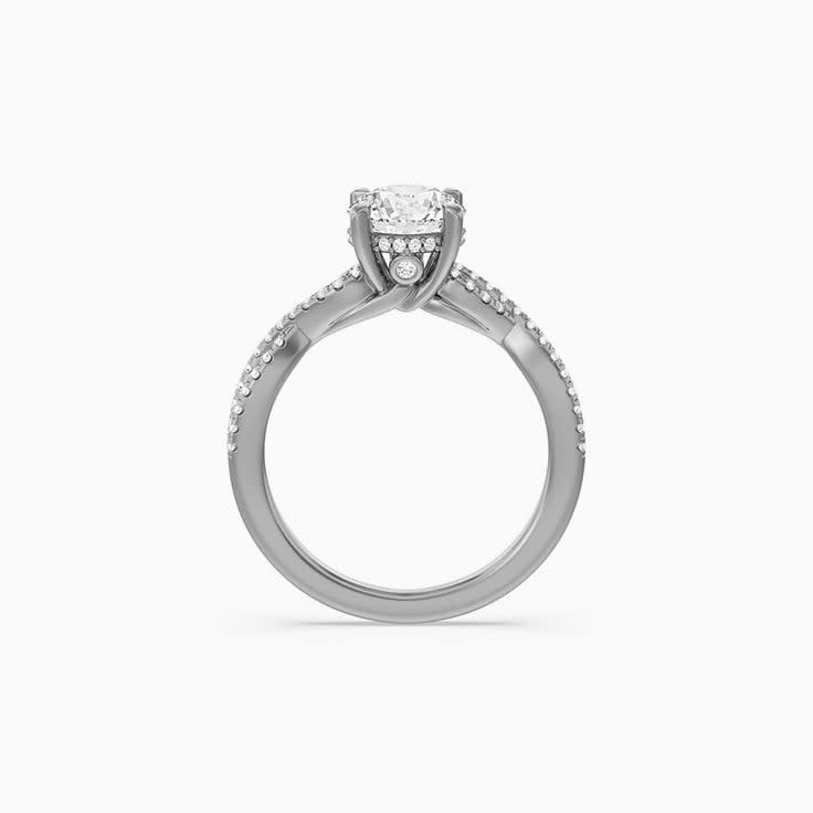 Lab Grown Lace Round Diamond Engagement Ring
