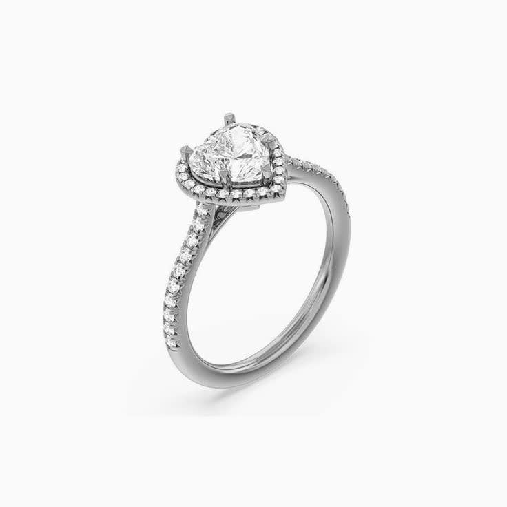 Lab Grown Heart Shape Diamond Engagement Ring