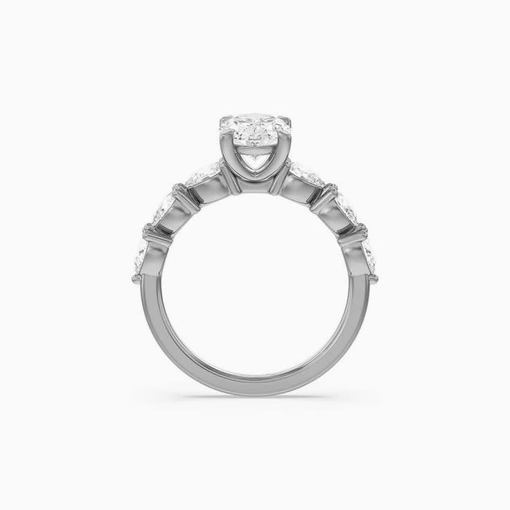 Oval And Pear Lab Diamond Engagement Ring