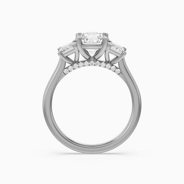 Classic Three Stone Lab Diamond Engagement Ring