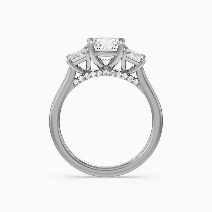 Classic Three Stone Lab Diamond Engagement Ring