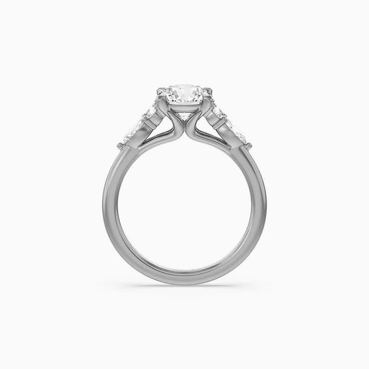 Round And Marquise Cluster Lab Diamond Engagement Ring