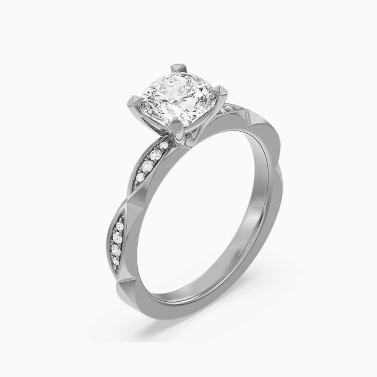 Solitaire Cushion Lab Diamond Ring