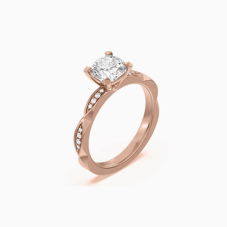 Solitaire Cushion Lab Diamond Ring