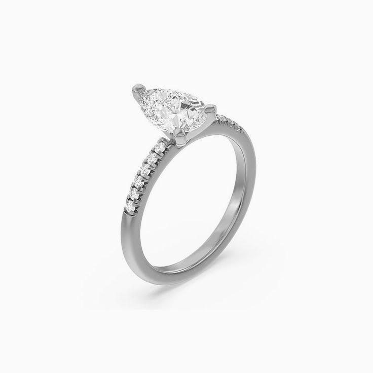 Pear Lab Grown Diamond Engagement Ring