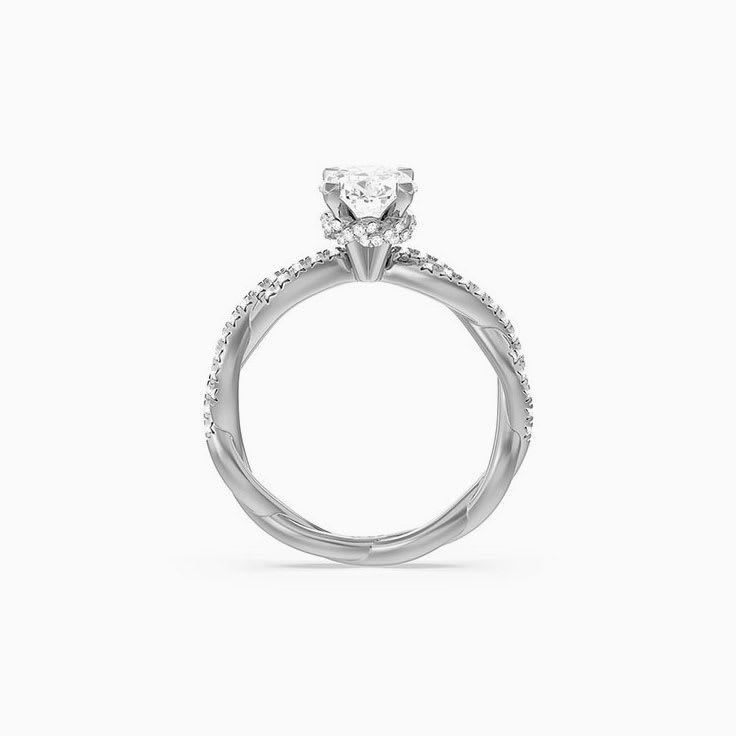 Braided Lab Grown Oval Diamond Engagement Ring