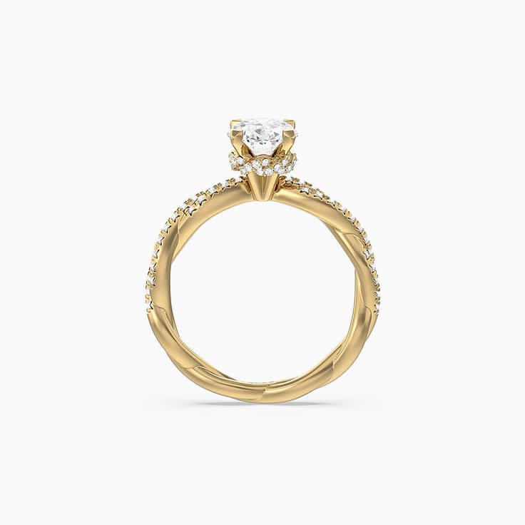 Braided Lab Grown Oval Diamond Engagement Ring