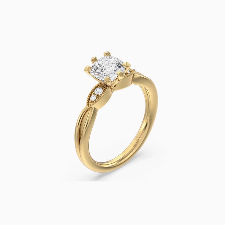 Lab Grown Cushion Cut Diamond Engagement Ring