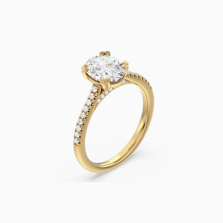 Womens Lab Diamond Oval Engagement Ring
