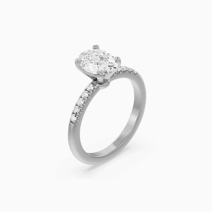 Womens Lab Grown Oval Diamond Engagement Ring