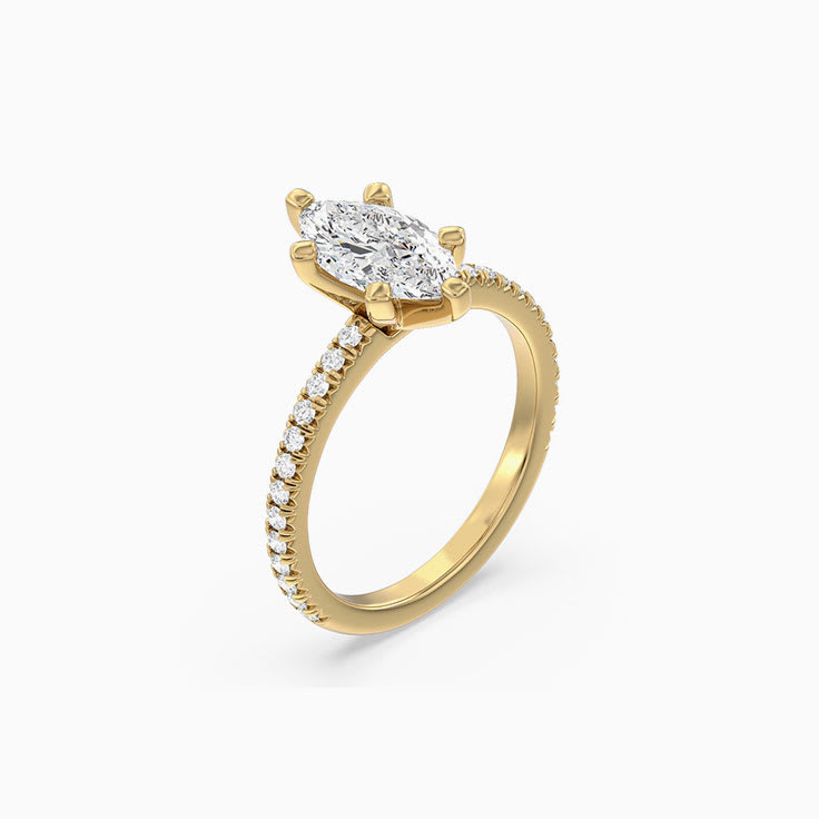 Lab Grown Marquise Cut Diamond Engagement Ring