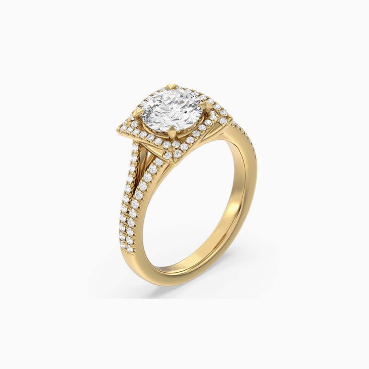Womens Round Lab Diamond Engagement Ring