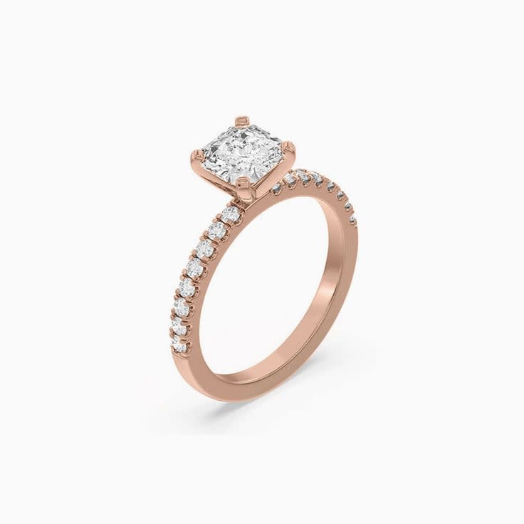 Asscher Cut Lab Diamond Engagement Ring