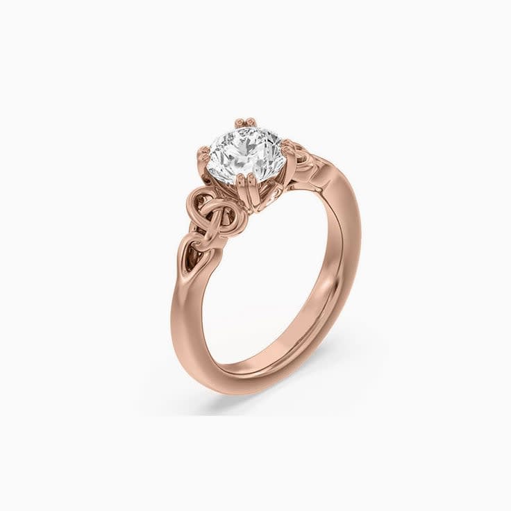 Twisted Lab Diamond Round Engagement Ring