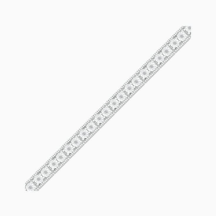 Round Duo Diamonds Link Tennis Bracelet