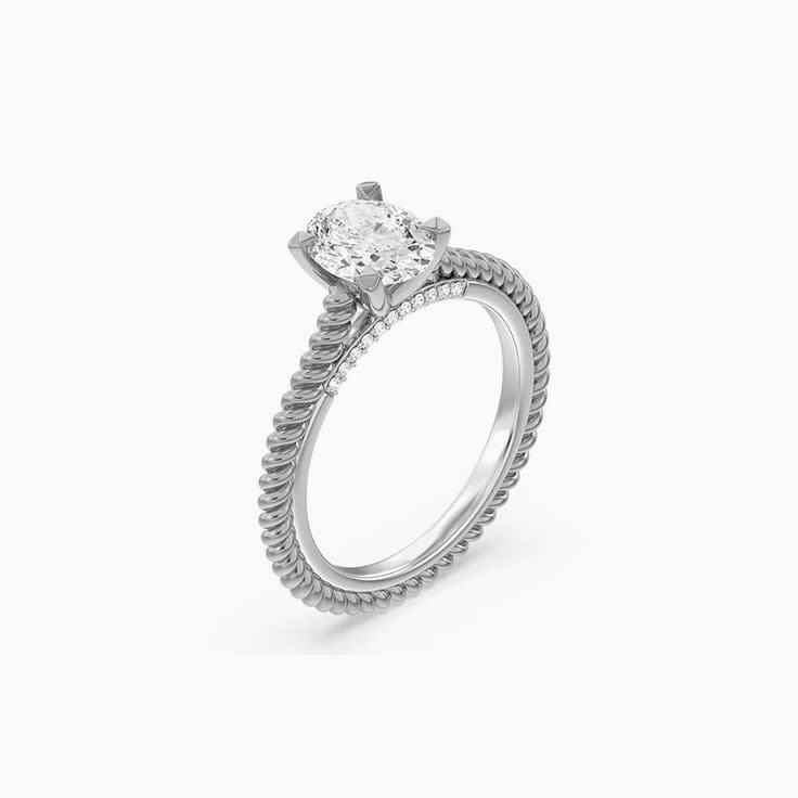 Oval solitaire engagement ring
