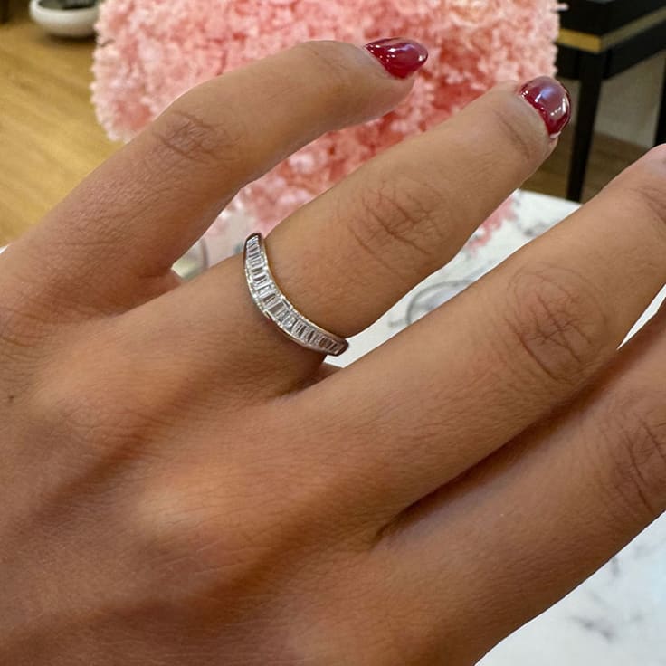 Baguette tiara wedding band