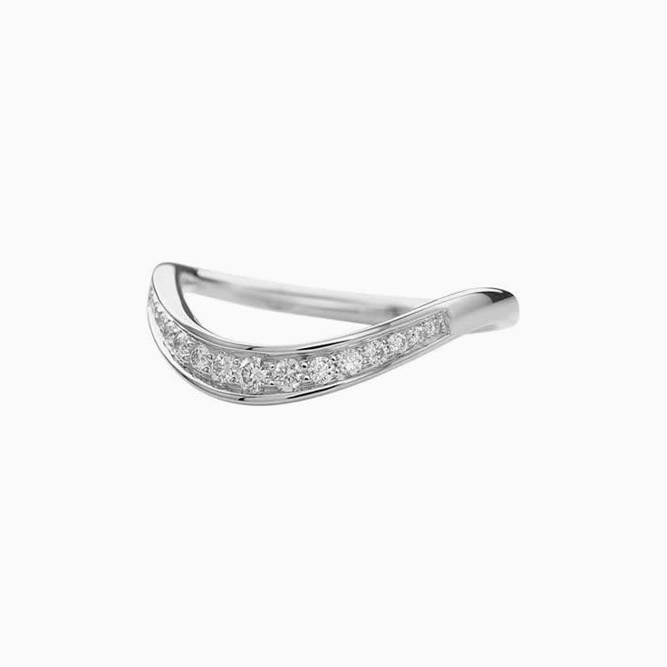 Pave set crown wedding band
