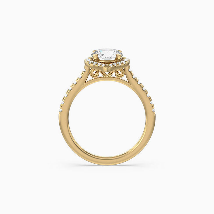 Round Halo diamond engagement ring