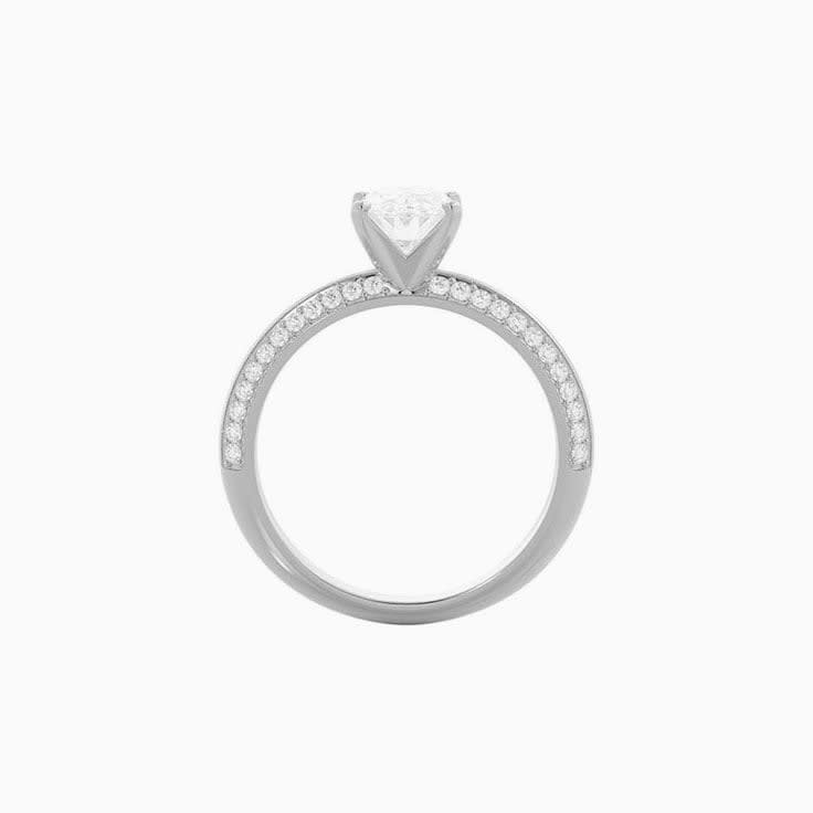 Double Paved Diamond Engagement Ring