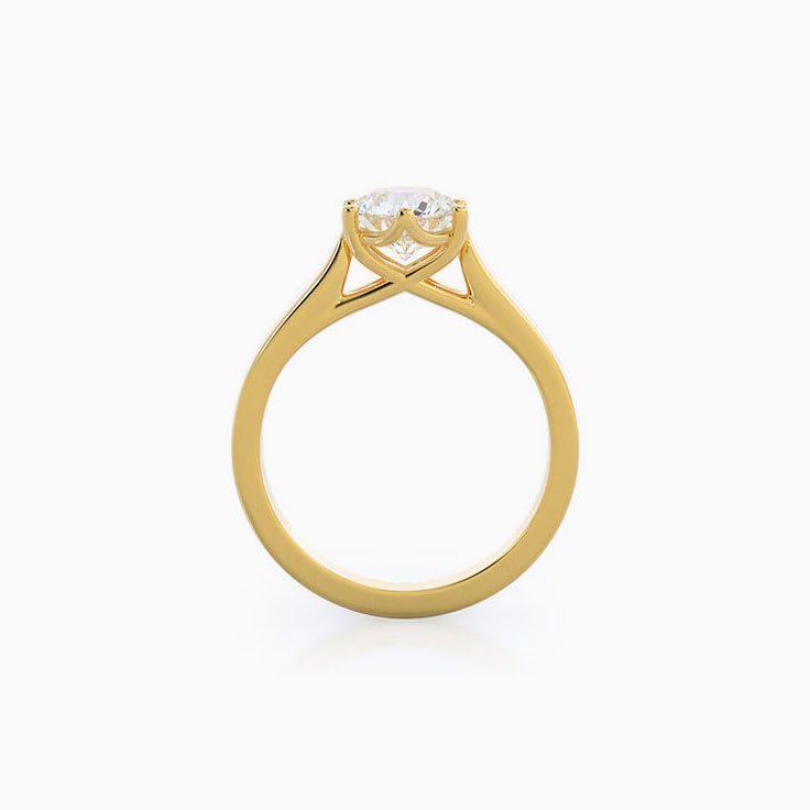 Solid gold engagement ring