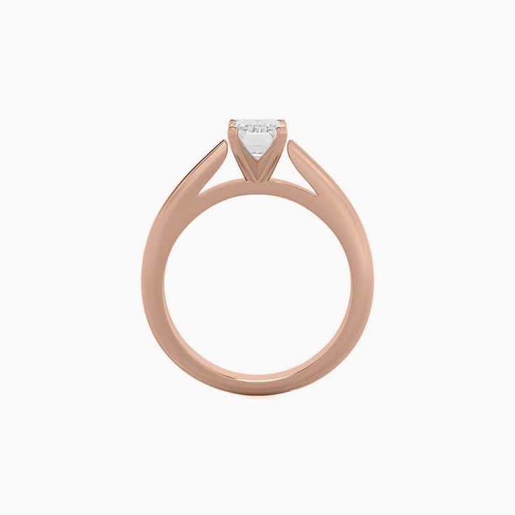 Emerald cut on a solid plain band