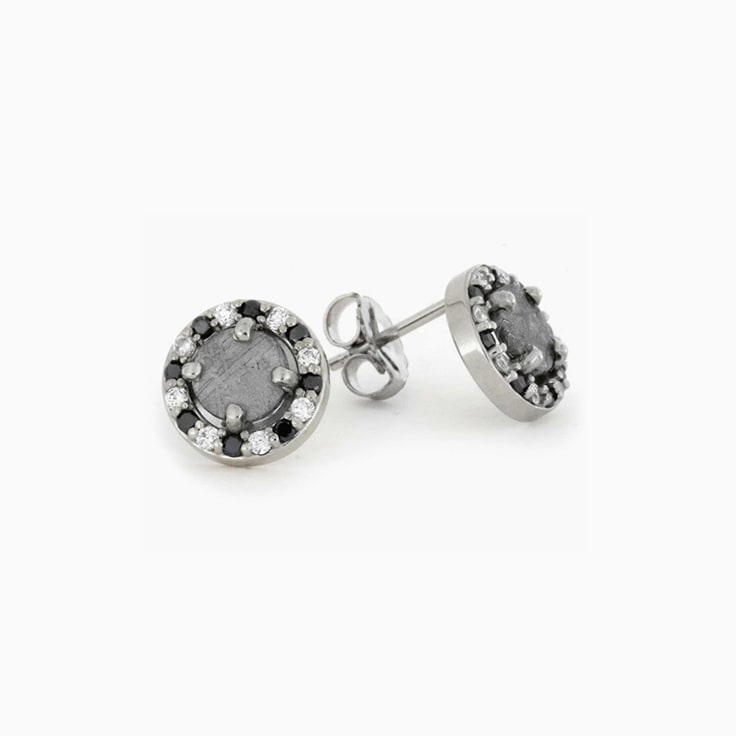 Women Meteorite Earring With Halo