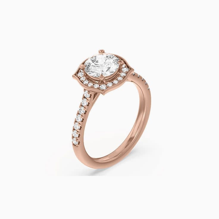 Art deco halo engagement ring