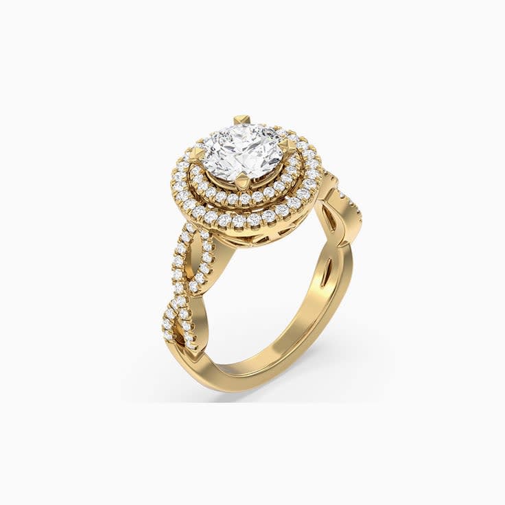 Round halo engagement ring