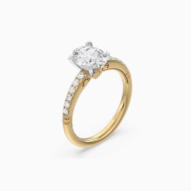Womens Oval Engagement Ring yellow gold