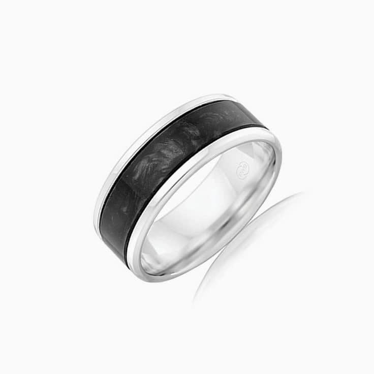 8mm Black Mens Ring