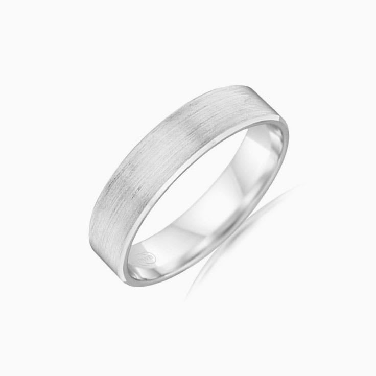 4mm White Gold Mens Wedding Ring