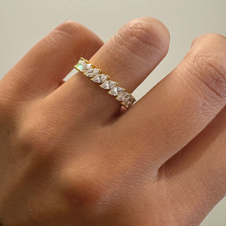 Marquise diamond ring yellow gold